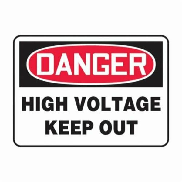 Accuform Danger High Voltage Keep Out Sign 10x14 MELC128VO
